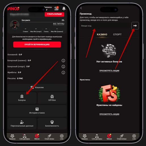 Применение купона на сайте